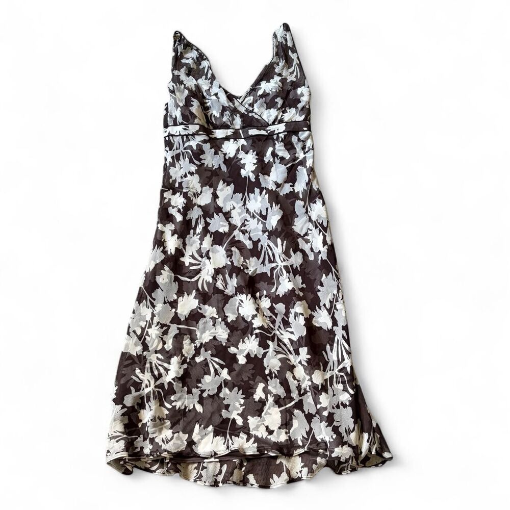 Ann-taylor Women's Brown and White Dress